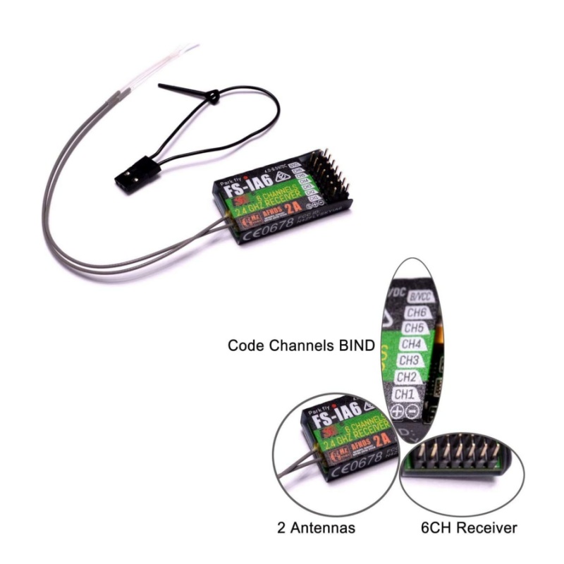 Drone Racing Receiver - 플라이스카이 FS-IA6 수신기 6채널 듀얼 안테나