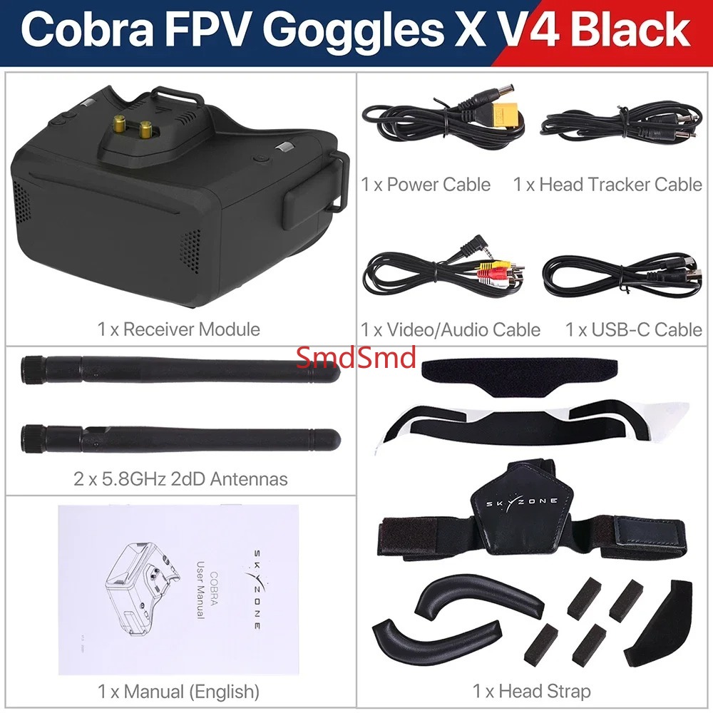 코브라 SD X V4 FPV 비디오 고글 800x480 - Drone Racing Goggles 리뷰 및 가격